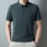 Waffled Textured Short-Sleeve Polo