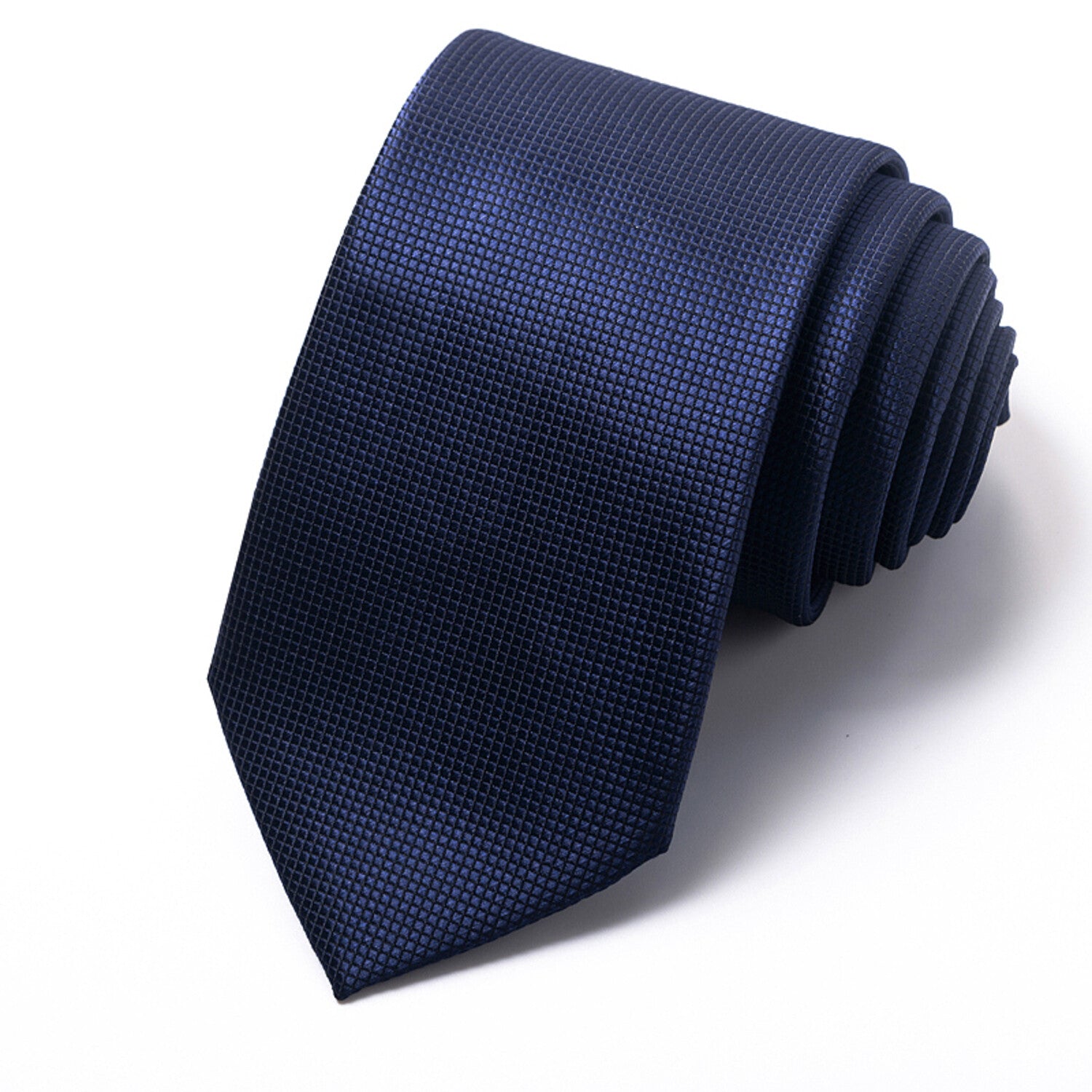 Men's Necktie // Midnight Navy Grid