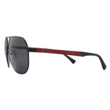 Armani // Men's EA2099D 333087 Aviator Sunglasses // Matte Black Red + Gray