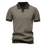 Horizontal Striped Short-Sleeve Polo