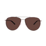 Men's // Ferragamo SF157S 045 Aviator Sunglasses // Silver + Brown Gradient