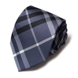 Formal Men's Necktie // Slate Grey & Charcoal Checkered