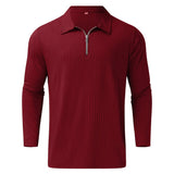 Quarter-Zip Long-Sleeve Ribbed Polo