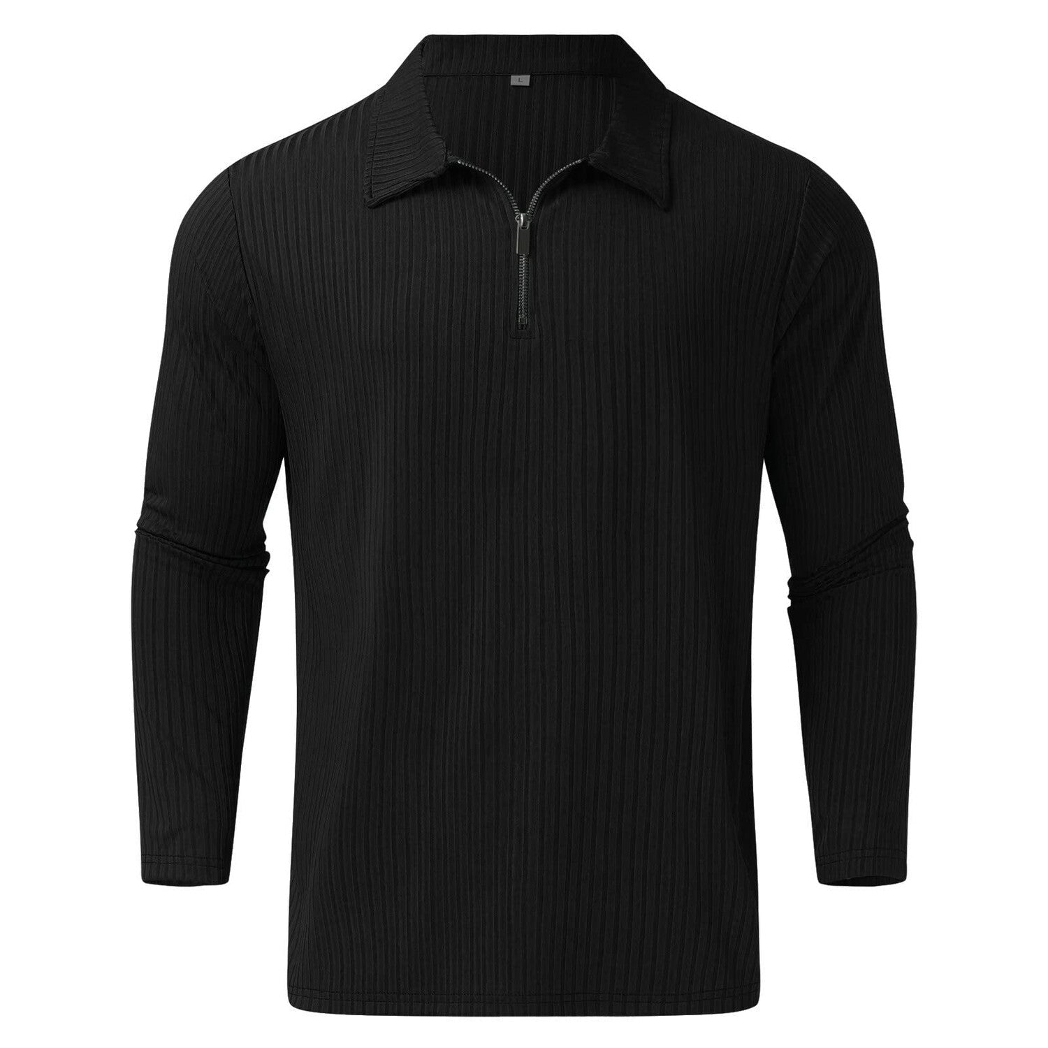 Quarter-Zip Long-Sleeve Ribbed Polo