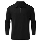 Quarter-Zip Long-Sleeve Ribbed Polo