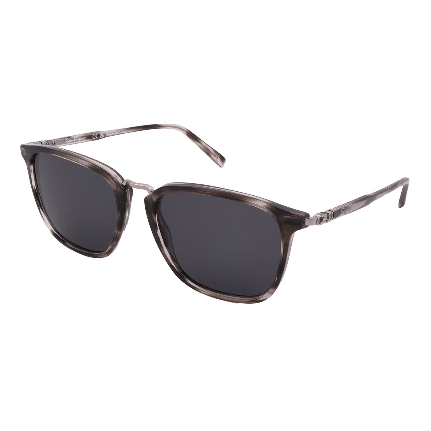Men's // Ferragamo SF910S 003 Square Sunglasses // Gray Stripe + Gray