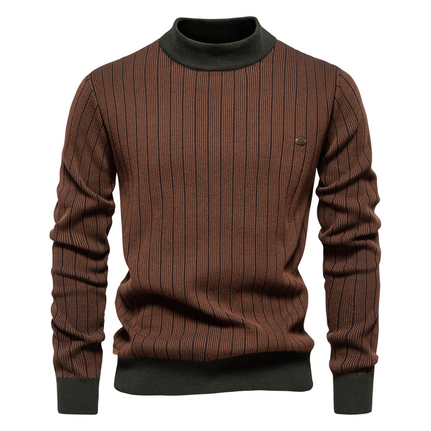 Mock Neck Striped Sweater