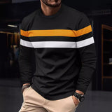 Crewneck Color-blocked Long-Sleeve Shirt