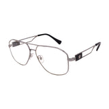 Versace // Men's // VE1287 1001 Aviator Optical Glasses // Gunmetal + Clear Demo Lenses