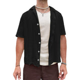 Knit Hollow Button-Down Shirt