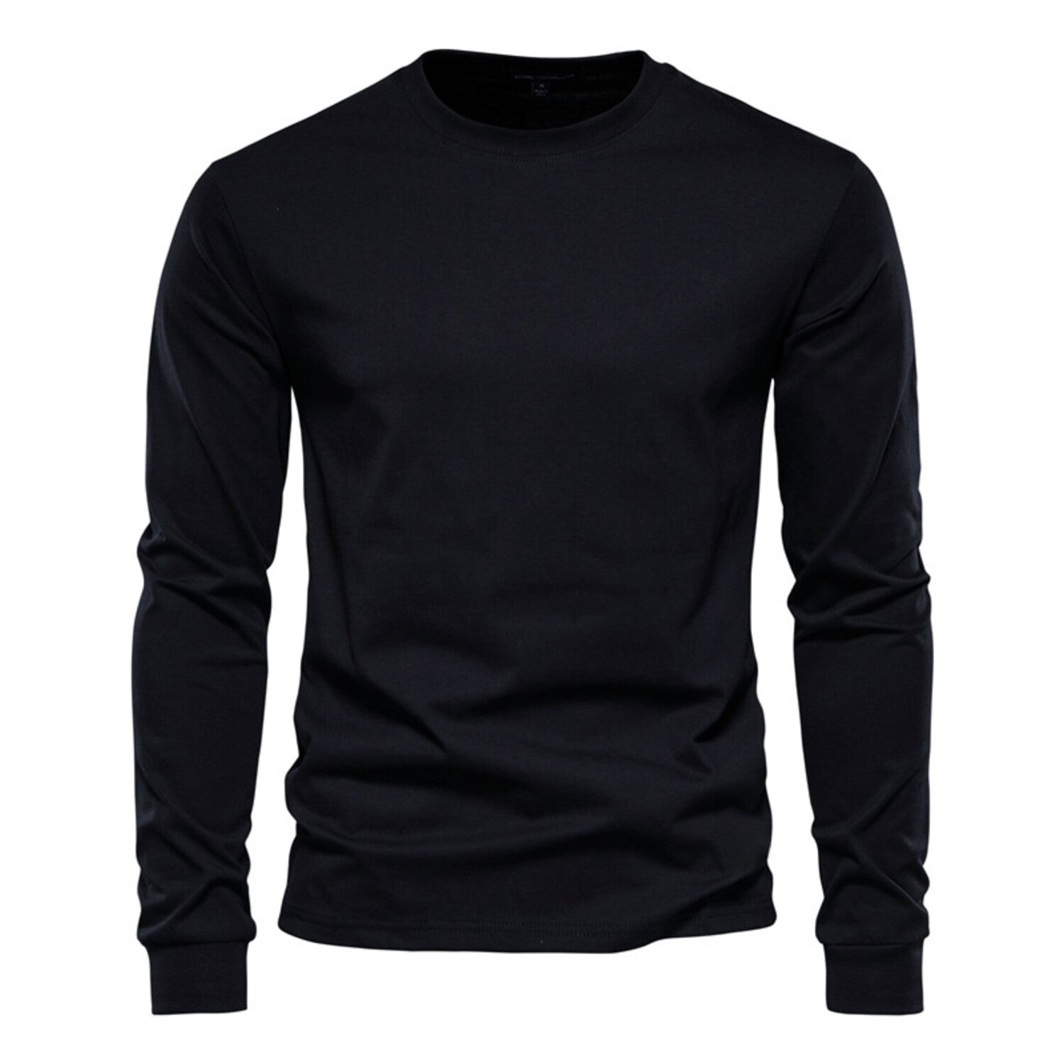 Solid Crewneck Long-Sleeve T-Shirt