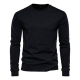 Solid Crewneck Long-Sleeve T-Shirt