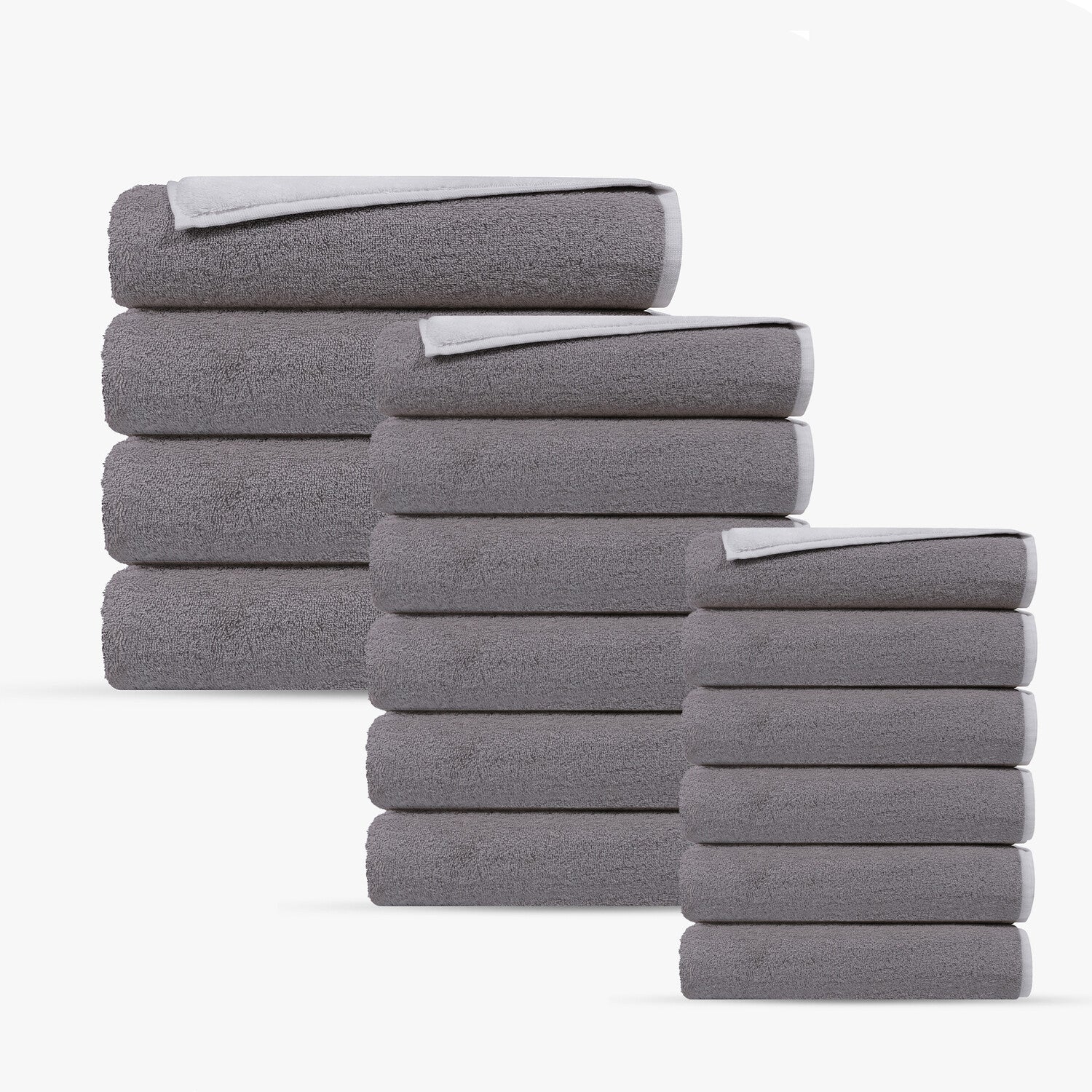 Double Face 16 Pieces Turkish Towels Set