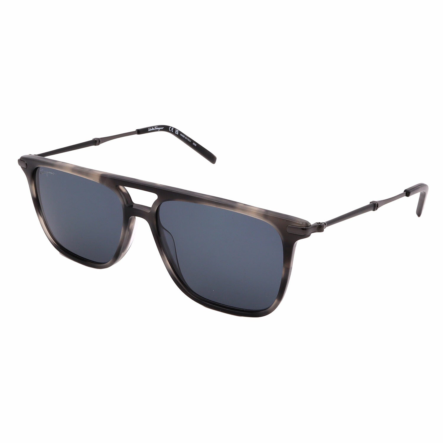 Men's // Ferragamo SF966S 003 Square Sunglasses // Black + Gray