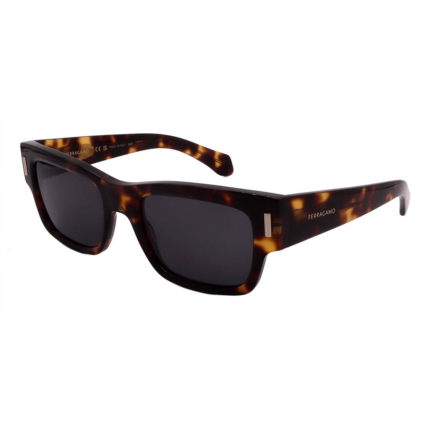 Men's // Ferragamo SF2011S 242 Square Sunglasses // Dark Havana + Gray