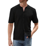 Solid Knit Button-Down Shirt