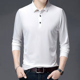 Long-Sleeve Silk Polo