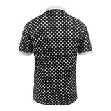Polka Dot Short-Sleeve Quarter-Zip Polo
