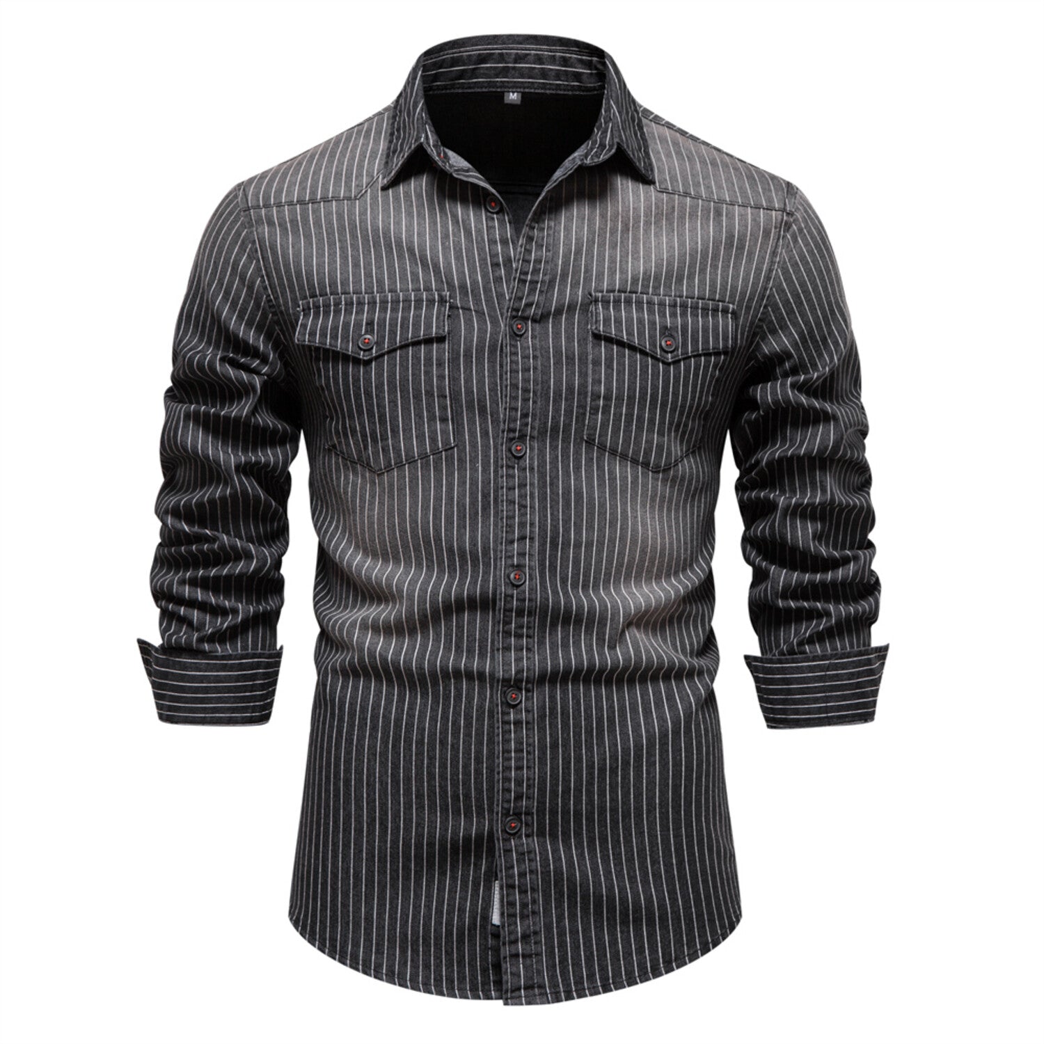 Long-Sleeve Striped Field Button-Up