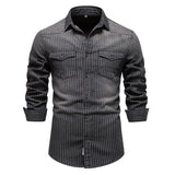 Long-Sleeve Striped Field Button-Up