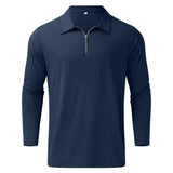 Quarter-Zip Long-Sleeve Ribbed Polo