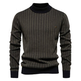Mock Neck Striped Sweater