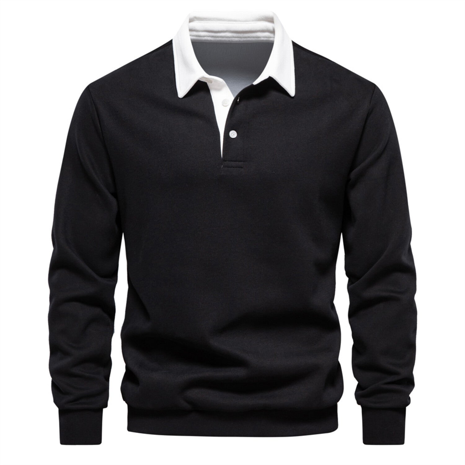 Long-Sleeve Polo Sweatshirt
