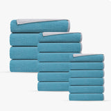 Double Face 16 Pieces Turkish Towels Set