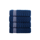 Herringbone Hand Towel // Navy // Set of 4