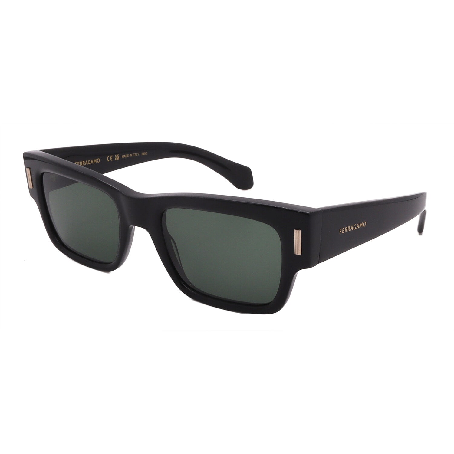 Men's // Ferragamo SF2011S 001 Square Sunglasses // Black + Gray