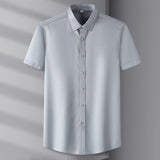 Solid Short-Sleeve Button-Up Shirt