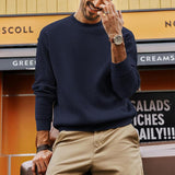 Crewneck Waffle Pullover
