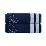 Nautical Blanket Stripe Bath Sheet // Navy