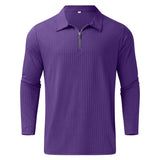 Quarter-Zip Long-Sleeve Ribbed Polo