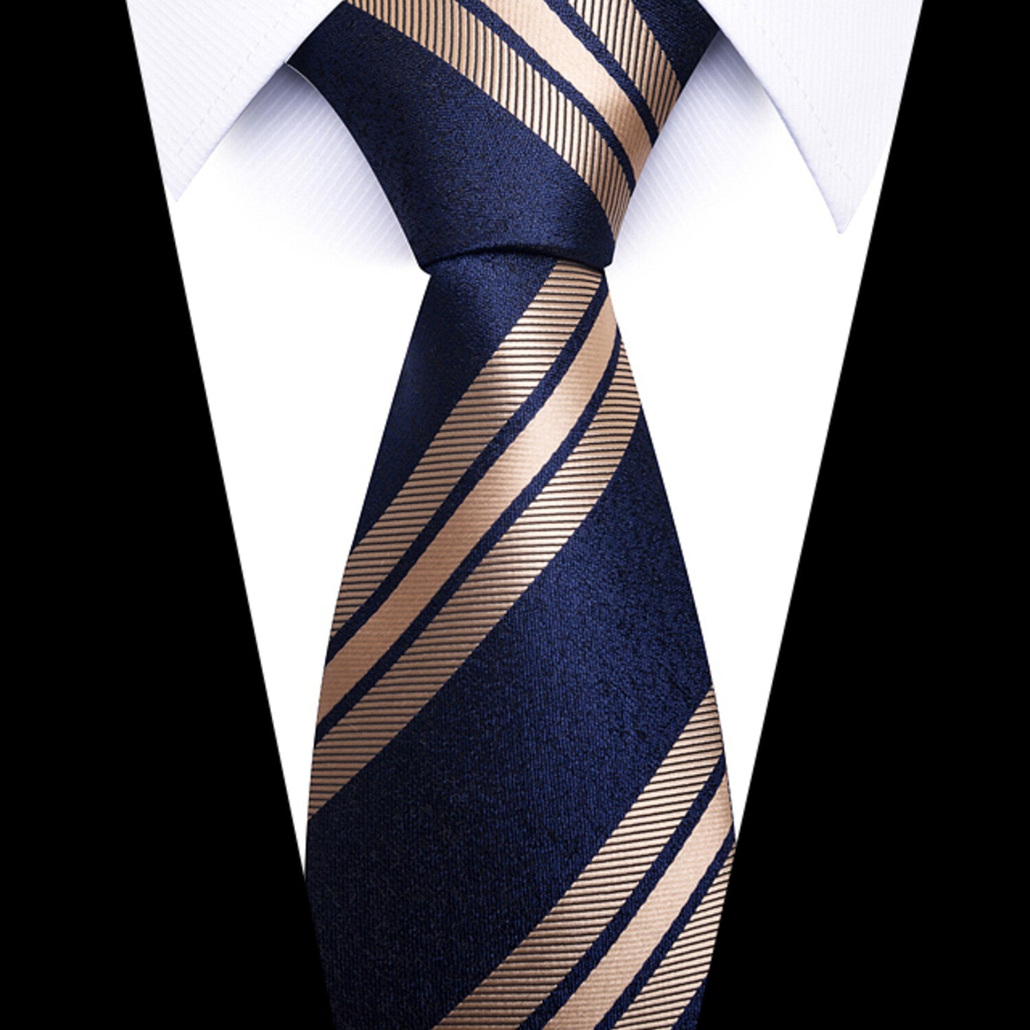 Formal Men's Necktie // Navy Gold Regal