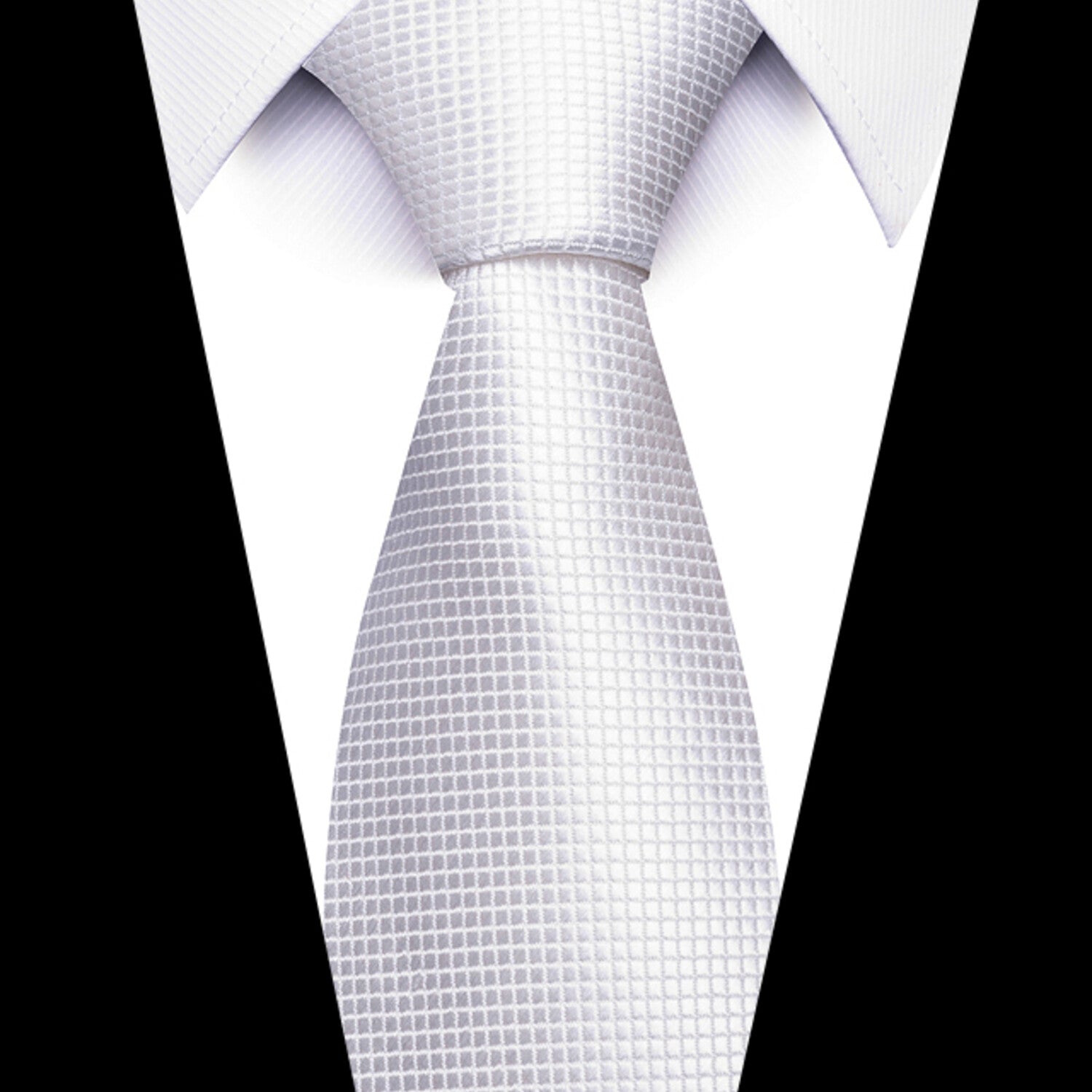 Formal Men's Necktie // Platinum Grid Classic