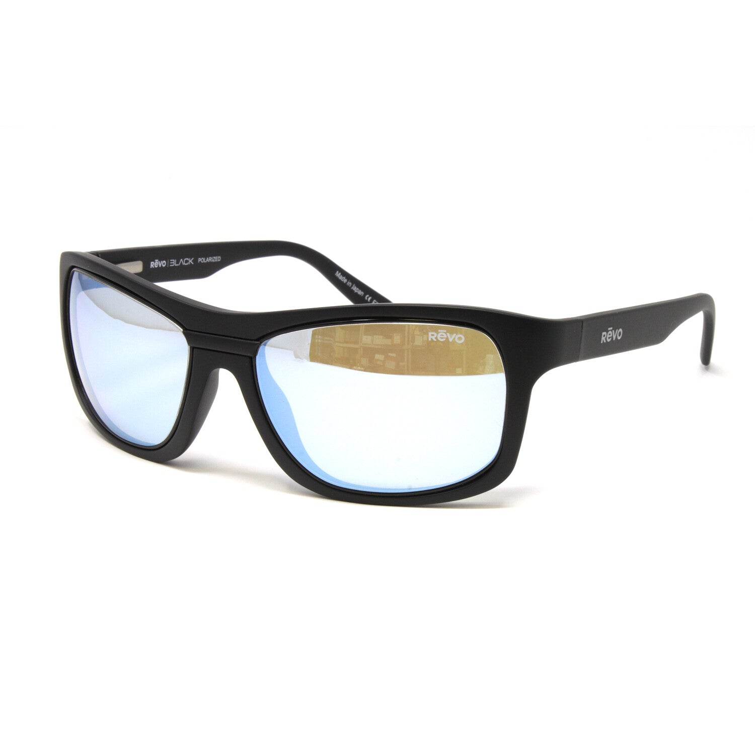 Revo Unisex Genesis Black Sport Wrap Interchangeable Polarized Sunglasses // Black