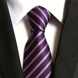 Formal Men's Necktie // Purple & Pink Diagonal Stripe