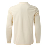 Long-Sleeve Waffled Quarter-Zip Polo