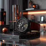 Stuhrling Original Dual Time Navigator Skeleton Automatic // 1012.05