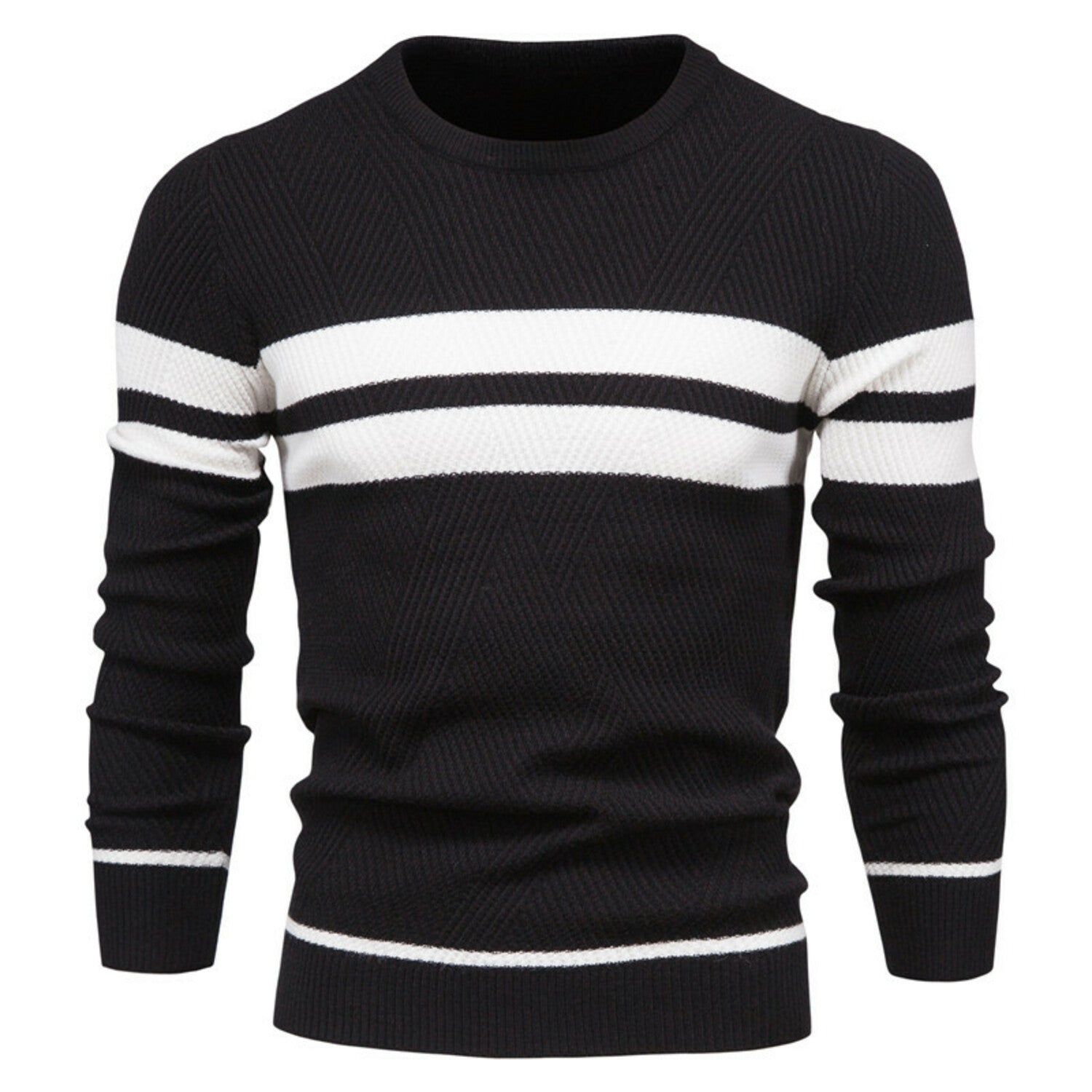 Crewneck Double Striped Sweater