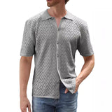 Solid Knit Button-Down Shirt
