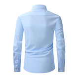 Solid Front Pocket Long-Sleeve Button-Up Shirt