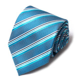 Formal Men's Necktie // Ocean Blue Striped Texture