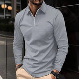 Long-Sleeve Quarter-Zip Polo Shirt