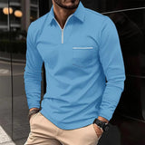 Long-Sleeve Quarter-Zip Polo Shirt