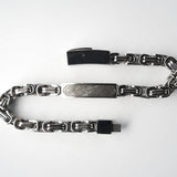 Duxot Accelero Stainless Steel + Sandy Silver Meteorite Bracelet // 9.1"