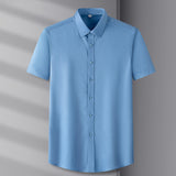 Solid Short-Sleeve Button-Up Shirt