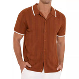 Knit Tipped Collar Button-Down Shirt