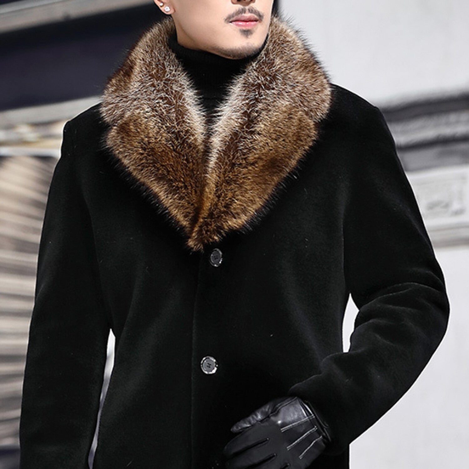 Faux Fur Velvet Overcoat
